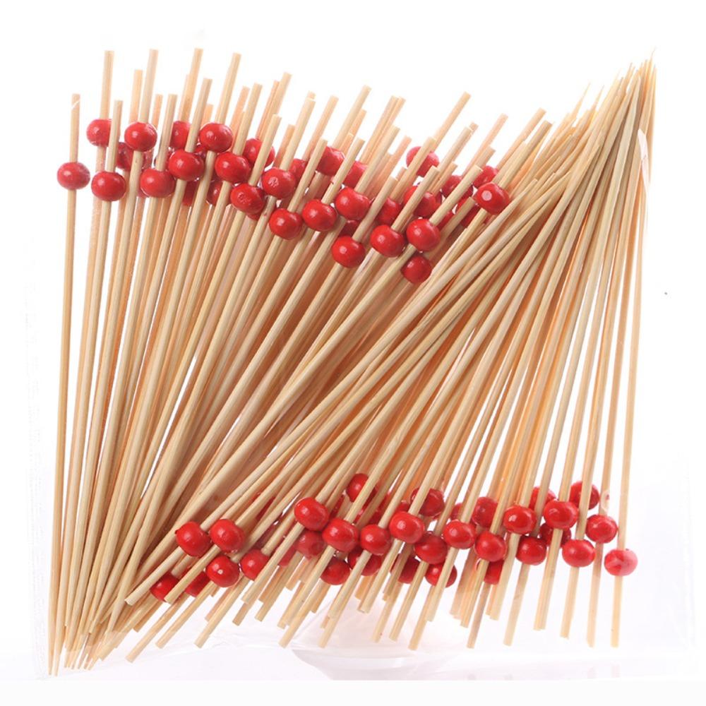 Neuer Einweg-Bambusspieß Holz Picknick Partybedarf Cocktailgabel Obstspieße Picknick Hochzeit