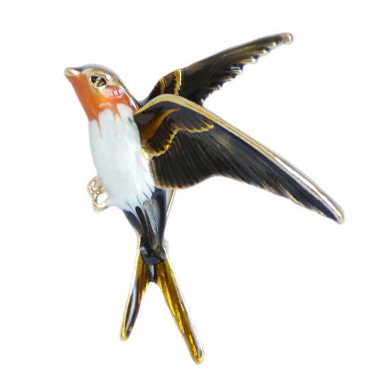 Enamel Swallow Brooch Men Women Oil Dripping Bird Lapel Pin Sweater Cardigan Coat Business Suit Clothing Jewelry Accessories