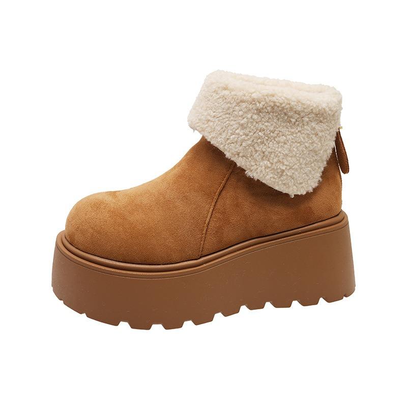 Thick-soled heightening snow boots women's velvet short boots new winter thickened warm cotton shoes