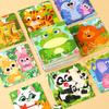 9-Piece Wooden Puzzle Kindergarten Children'S Early Education Puzzle Cartoon Animal Traffic Plane Puzzle 3-7 Years Old Toy