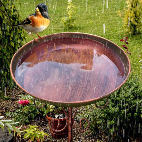 Metal Birds Bath for Outside 30" Freestanding Birds Feeder Bowl with Stake Outdoor Birdbath for Garden Yard Decor