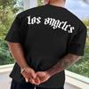 Los Angeles Print T-shirt, Versatile & Breathable Street Fashion For Men, SCasual Crew Neck Short Sleeve T-shirt For Summer