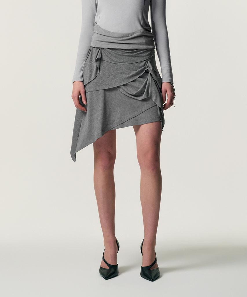 Kimjisu Soft-Drape Jersey Skirt_Grey