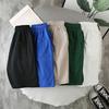 Beach Shorts Loose Elastic Waist Drawstring Pockets Solid Color Daily Wear Deep Crotch Knee Length Men Short Pants Male Clothing