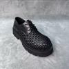 Big Head Derby Shoes Men's Advanced Sense Commuting Thick Sole Hand-woven One Pedal Hollow Breathable Casual Heightening Tide Shoes
