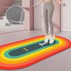 Tapis de Corde à Sauter Absorption des Chocs Isolation Phonique Tapis de Sol Ovale Arc-en-Ciel Danse Tapis de Fond