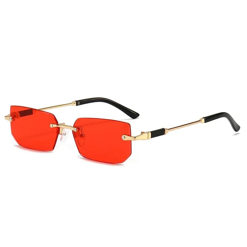 Male Female Stylish Latest Rimless Sunglasses Personalized Multi-color Eyewear Outdoor Driving Travel UV Protection Sunglasses