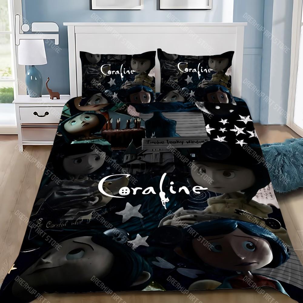 Cartoon Duvet Cover Pillowcase Bedding Set Adult Boy C-coraline Girl Bedroom Decoration Children Gift Single Double Large Size