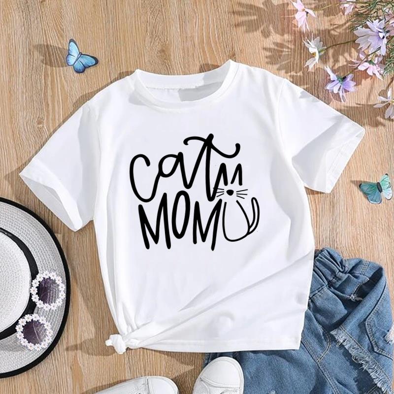 (Rozmiar azjatycki) Kobiety kot piękny styl Trend słodkie ubrania drukuj Tee moda z najwyższej półki T Shirt kobieta kobiece koszulki z krótkim rękawem graficzne