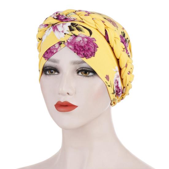 Schickes Damen Kopftuch mit Blumenmuster, elastisch, Turbanhut, Kappe bei Haarausfall durch Krebs-Chemotherapie