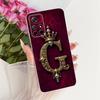 For Xiaomi Poco M4 Pro 5G Case Transparent Luxury Crown A-Z Letters 2D Flat Pattern Soft Phone Case 21091116AG MZB0BGVIN
