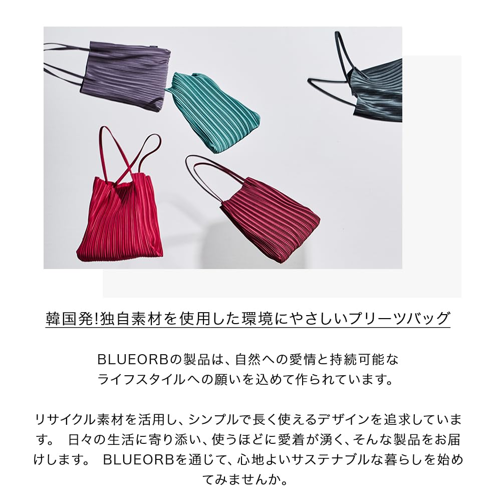 BLUEORB Work Bag, Tote Bag, Pleated Bag, Women's, Korean Fashion (Beyond Black)