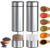 Blue Butterfly 2 Pieces BlueButterfly with LED Large Capacity Electric Mill Salt Pepper Coarseness Stainless Salt Pepper Mill Mini Salt Rock Salt