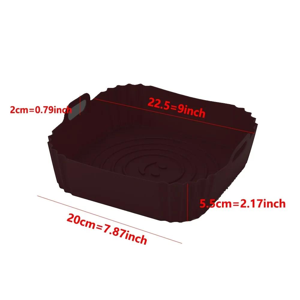 1pc Reusable Airfryer Pan Liner Accessories Silicone Air Fryers Oven Baking Tray Pizza Chicken Airfryer Non-stick Silicone Mould