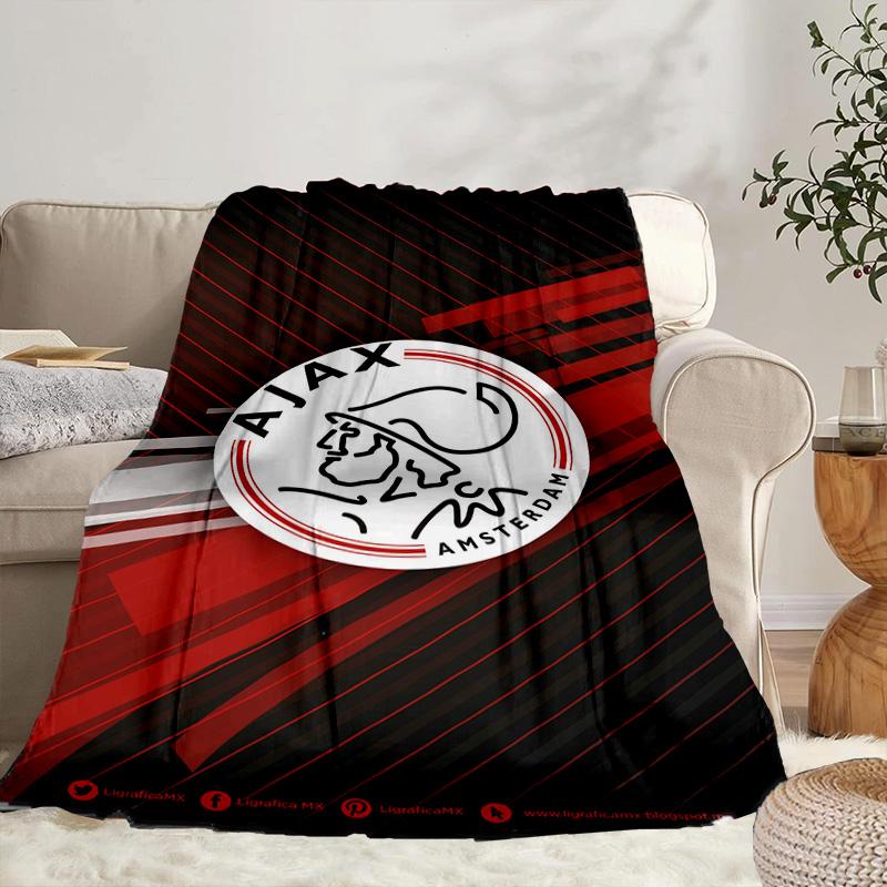 AFC Ajax Logotyp Design Bärbar Filt/Mjuk Filt Sängkläder Filt Lämplig för Resor Camping Vardagsrum Kontor Soffor Fläktpresenter