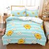 Yellow Duck Bedding Set Single Twin Full Queen King Size Little Duck Bed Set Aldult Kid Bedroom Duvetcover Sets 3D Print 020