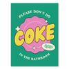 Funny Colorful Canvas Painting Nice Butt Wall Art Please Don't Drink Coke In the Bathroom Art Poster Bathroom Decoration