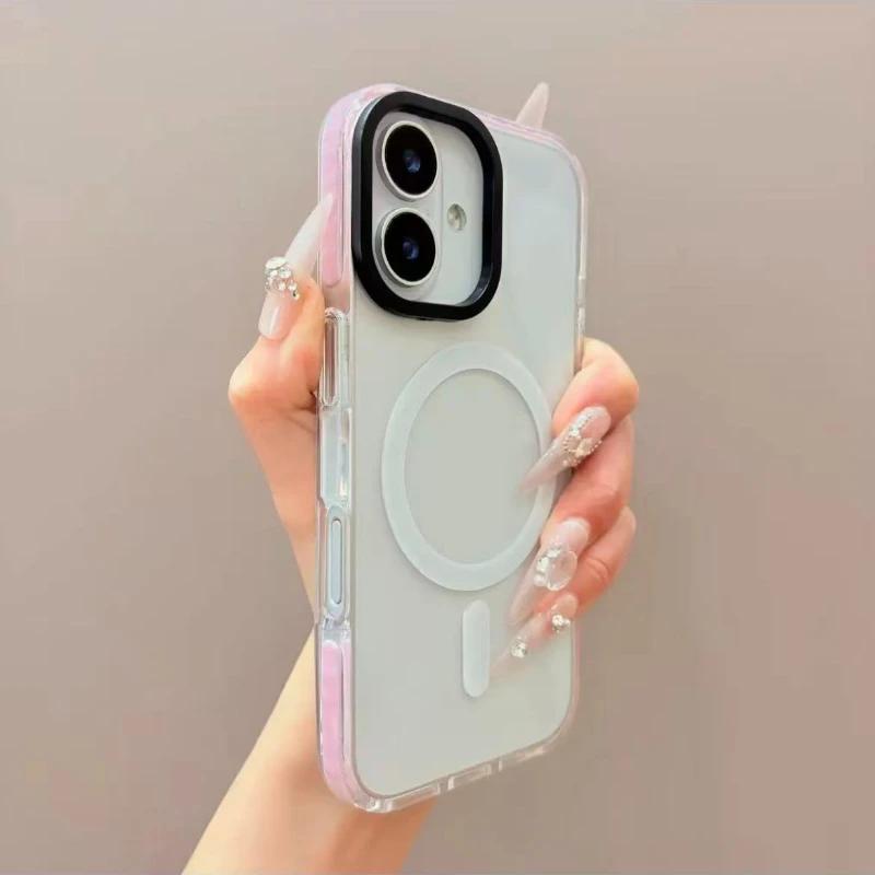 Candy-colored MagSafe Phone Case for iPhone 17Air 16 15 13 14 12 11 17ProMax 16plus Wireless Charging Soft Silicone Bumper Cover