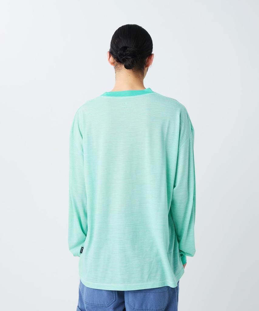 Snow Peak Summer Wool Stripe Long Sleeve T-Shirt CS-26SU006, Men's/Women's, GREIGE, M