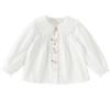 DAVE&BELLA Girls' White Long Sleeve Cotton Shirt