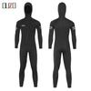 OUZO Mens 1.5mm Full Body Hooded Wetsuit Long Sleeve Diving Surfing Swimming Warmth UV Protection