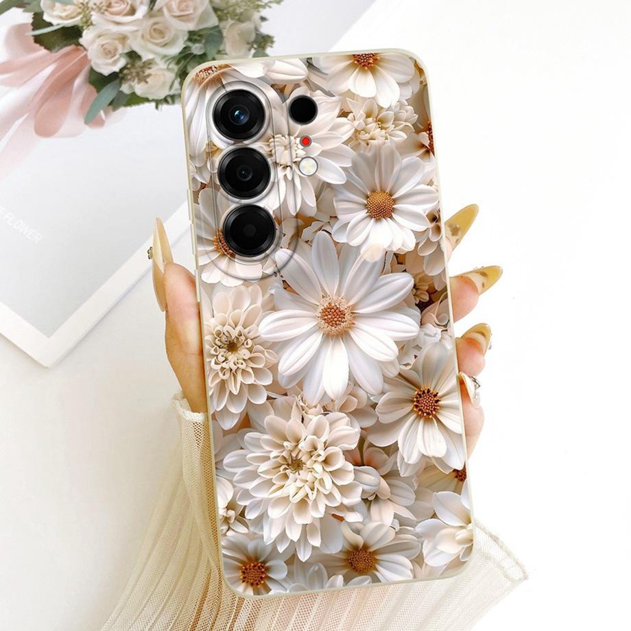For Tecno Camon 50 4G CN5 Phone Case Floral Daisy Aesthetic Moon Nigth Bow Pattern Funda Soft Matte Silicone Back Cover Canom50