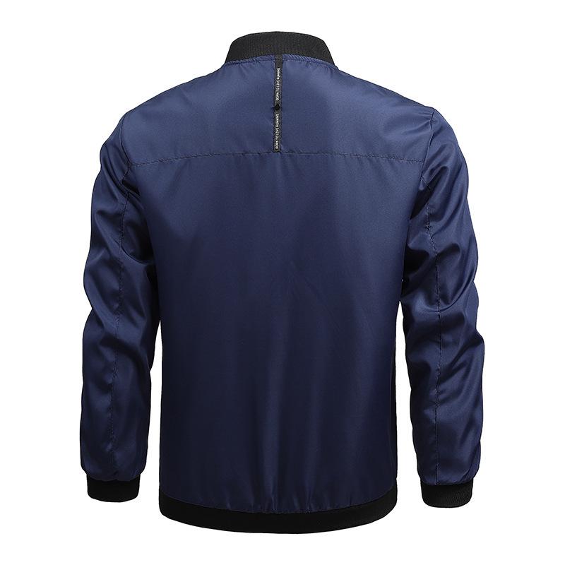 Men's Spring & Autumn Lightweight Plus Size Solid Color Baseball Jacket - Casual & Breathable