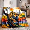 1pc Leopard Print Blanket Lightweight Blanket Throw Blanket For Sofa, Bed, Travel, Camping, Livingroom, Office Yy251010036