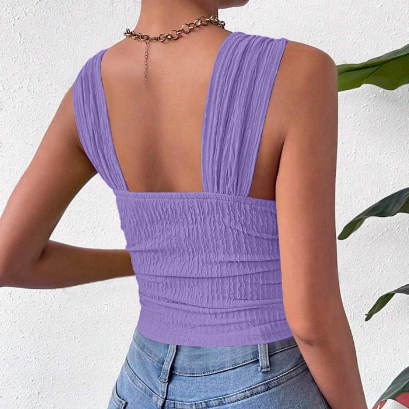 Summer Fashion Base Sleeveless Crop Tops Women Exposed Navel Square Collar Solid Sexy Straps Shirts Women Elegant Slim Fit Casual Ladies Blouse 26606