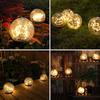 LED Solar Light Cracked Glass Ball Design Outdoor Garden Pathway Yard Lawn Lamp
