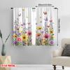 2pcs,2D Plane Printing Light Filtering Curtains Blossom Flutter Durable 100% Polyester Fabric (without Rod) Festive Perfect for