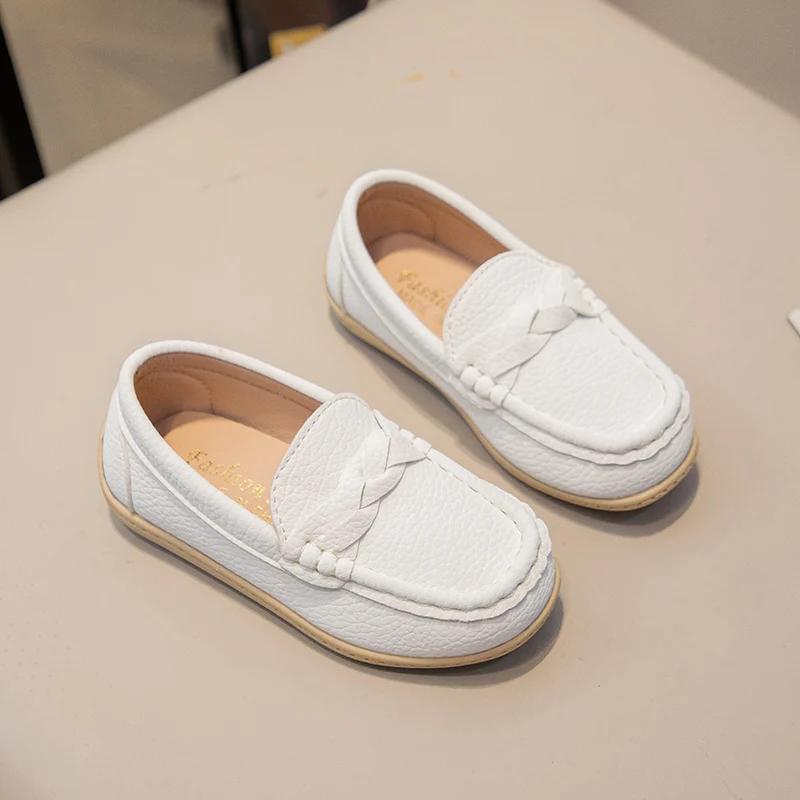 Frühling Herbst Mädchen Freizeit Uniform Schulschuhe Neue Vielseitige Kinder Einfache Jungen Lederschuhe Mode Kinder Flache Loafer