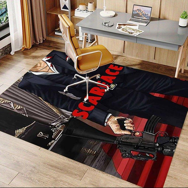 1pc שטיחי כיסא משרדיים Scarface רכים, נוחים, כל העונה, מושלמים לבית, לחדר שינה או לעיצוב משרדי, מתנה מושלמת עבור
