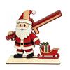 Small Desktop Holiday Decor Items Christmas Wooden Tabletop Ornament, Cute Spliced Elk/Santa Claus/Snowman Decorative Wood Crafts for Home Decorations
