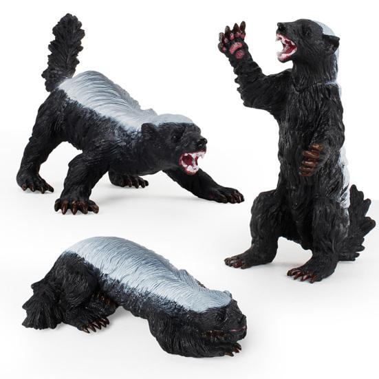 Honey Badger Figurine Realistic Simulation Wild Animal PVC Miniature Honey Badger Educational Toy for Kids