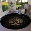 Levensboom Viking Yggdrasil Valknut Rond Tapijt Vloerkleed voor Woonkamer Slaapkamer Bank Decoratie, Kinder Speelplek Tapijt Antislip Vloermat
