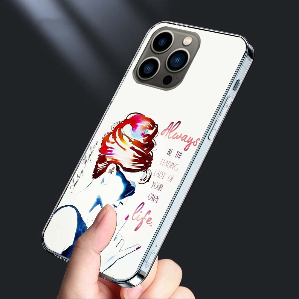 Audrey Hepburn Handyhülle Für Iphone 16E 15 Pro 14 Plus 17E 16 17 Pro Max Air 11 12 13 Mini Stoßfest Capa Niedliche Abdeckung TPU Cl