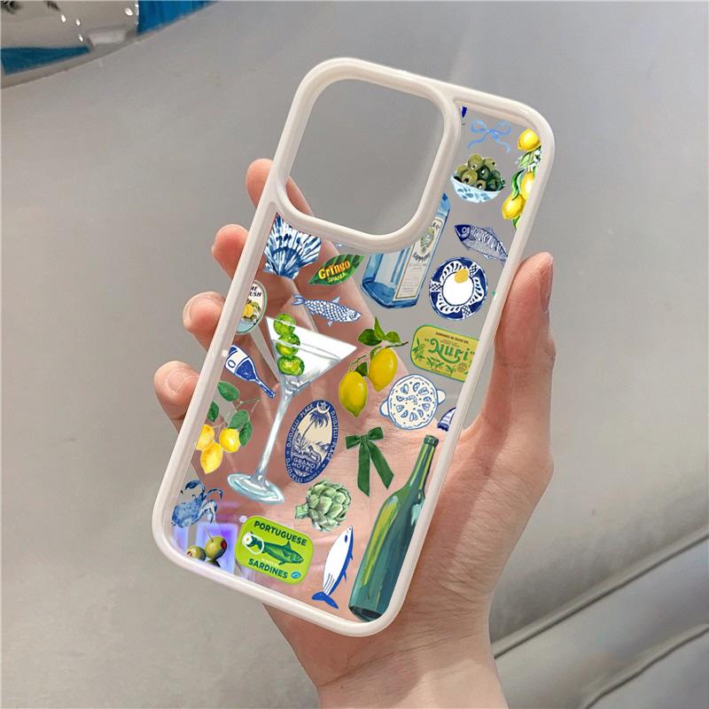 Seaside Scenery Wine Lemon Phone Case for IPhone 16 15 14 13 12 11 Pro Max 16E X XR XS Max 7 8 16 Plus SE2 Shockproof Soft Cover