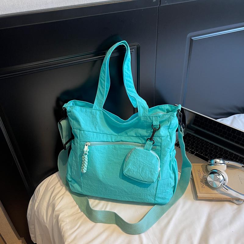 Canvas Bag Women's Large-capacity New Summer Versatile Shoulder Messenger Bag College Student Class Tote Bag