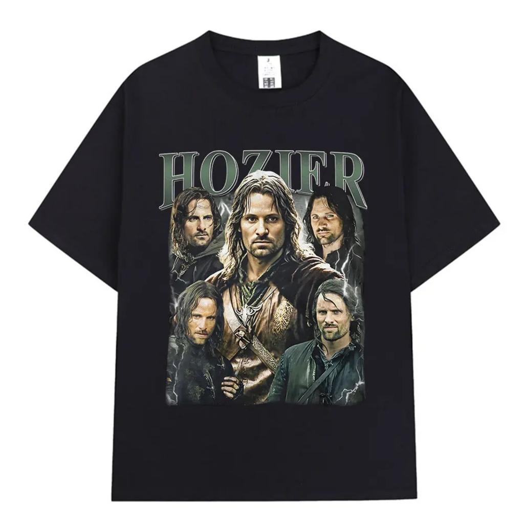 Hozier Rolig Meme Aragorn Grafisk T-shirt Hip Hop Harajuku Kortärmad T-shirt 100% Bomull Casual Överdimensionerad T-shirt