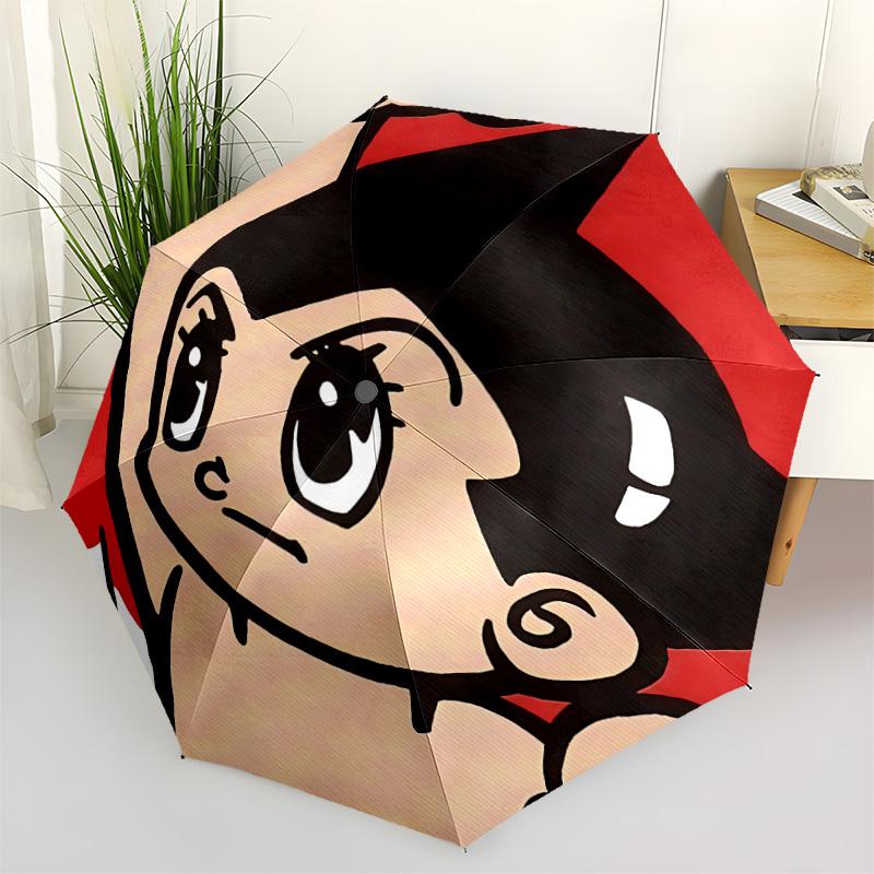 1pc Astro Boy Automatic Open/close Folding Portable Umbrella with 8-Rib Structure for Women/Men, All-Season Use A0901014