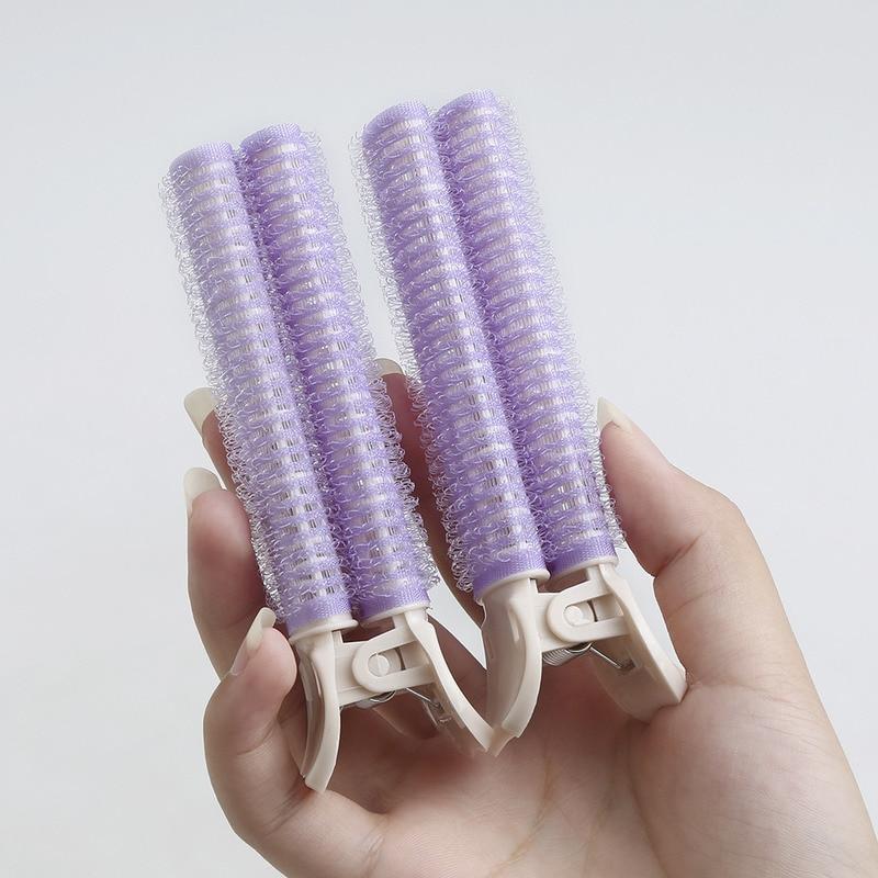 Pinzas para el cabello con flequillo esponjoso, estilo coreano, sin costuras, fijas, pasadores abullonados, pinzas para el cabello, rulos grandes para rizar el cabello, 2 uds.