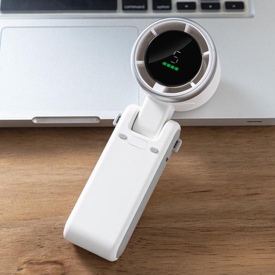 Personal Cooling Fan Digital Display Strong Airflow Low Noise Hand-held Folding