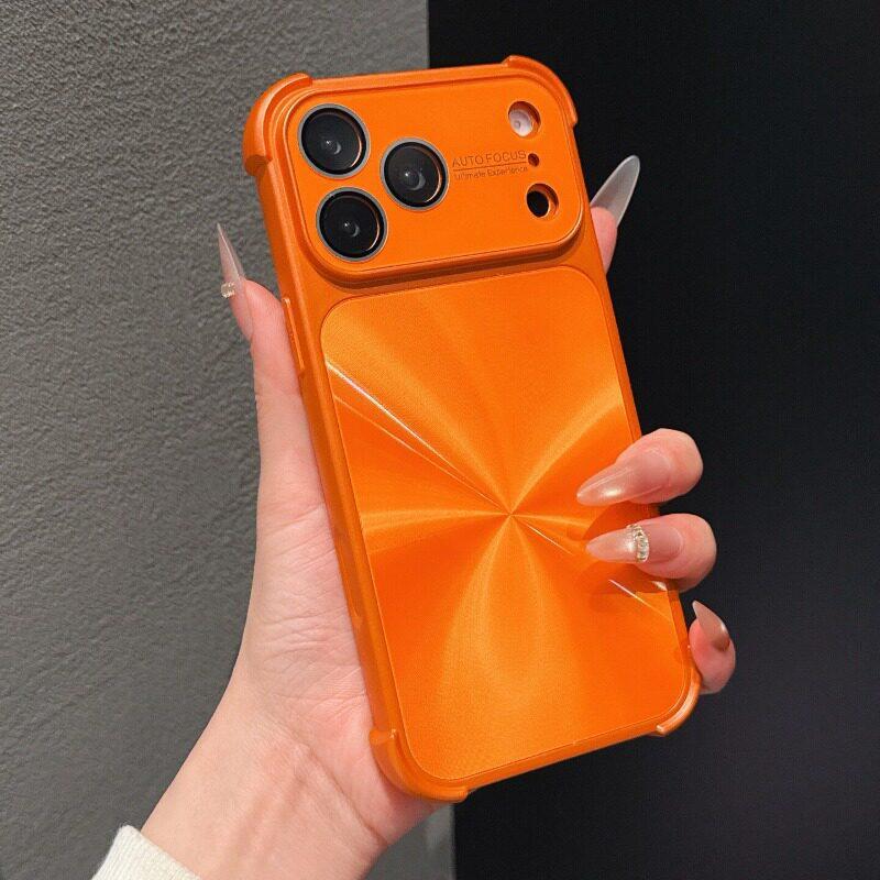 Simple Solid Color Aurora CD Pattern Four-corner Airbag for iPhone16 Apple 17ProMax Mobile Phone Case 15 Soft 14