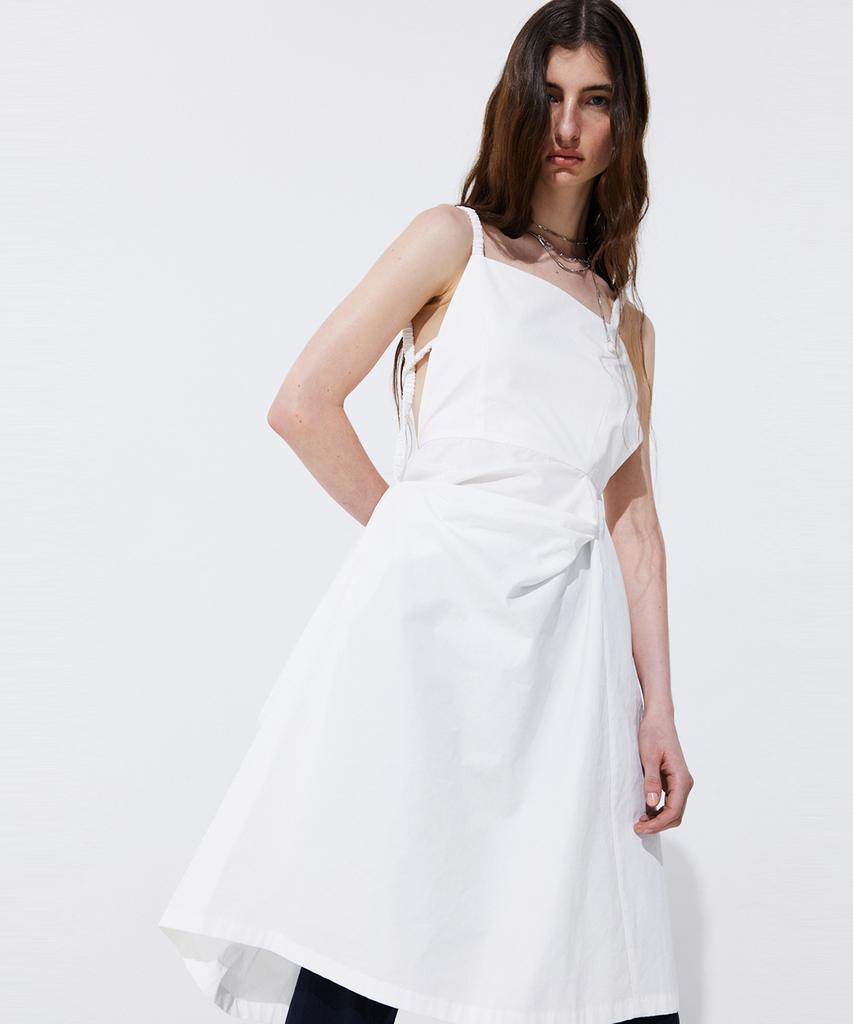 WNDERKAMMER Shirring Back Line Layered Dress_White