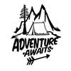 Adventure Awaits Tree Tent Mountains Car Vehicle Reflective Decals Sticker Decor