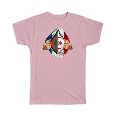 T-shirt cadeau : Algérie Drapeau Français Poitrine Algérien