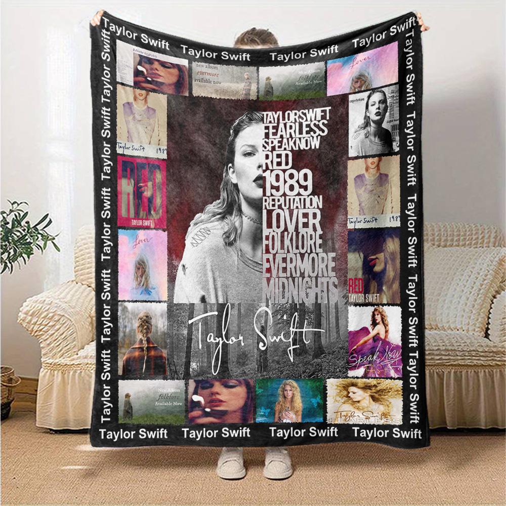 Couverture Flanelle Imprimée Taylor Haute Qualité Chaude Confortable Couverture pour Toutes les Saisons Parfaite pour les Cadeaux Décoration d'Intérieur