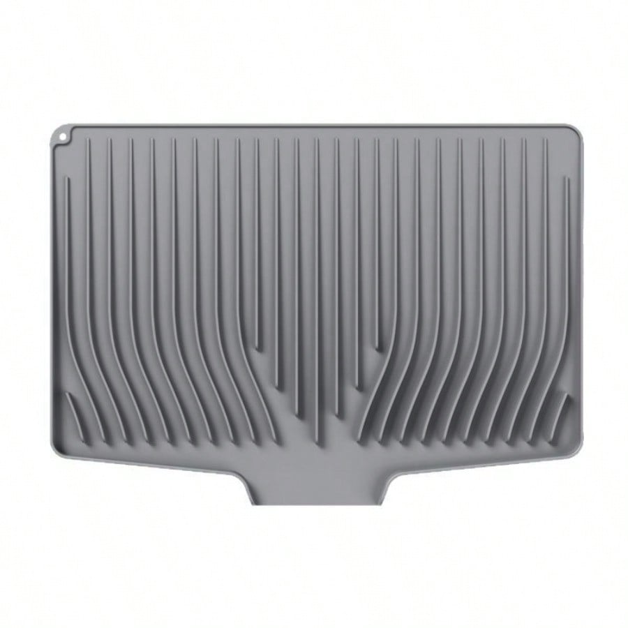 Alfombrilla de Secado de Silicona para Encimera de Cocina Alfombrilla Escurridora de Silicona para Platos Alfombrilla con Pendiente Aislante para Mesa