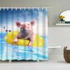 Funny Farm Pig In Bathtub Shower Curtain Cute Rustic Pig Is Taking Bath Farmhouse Bathroom Decor Kids Cartoon Shower Curtains